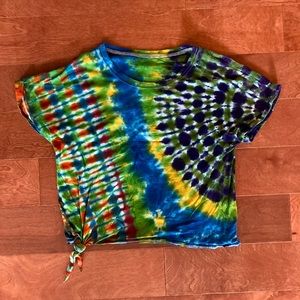 Green Handmade Tie Dye Shirt Women M